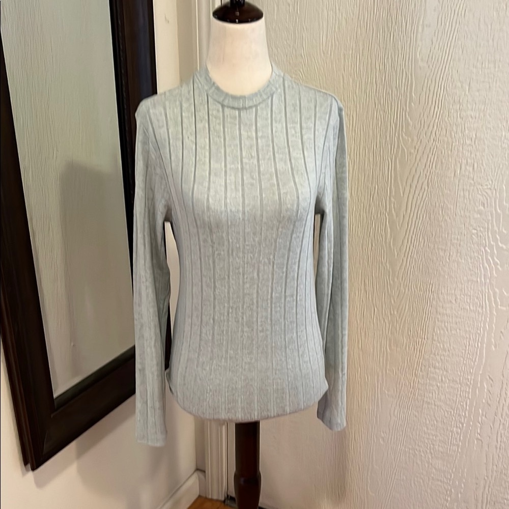 Women's RVCA Heathered Sky Blue Mock Neck LS Tee